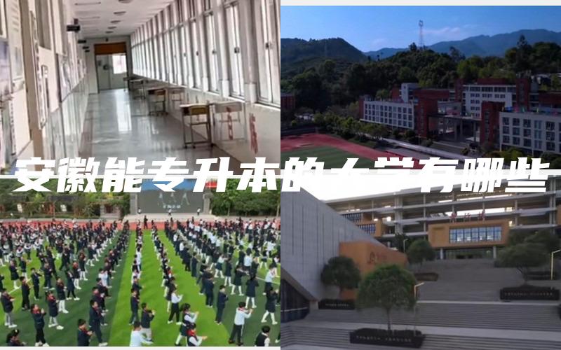 安徽能专升本的大学有哪些