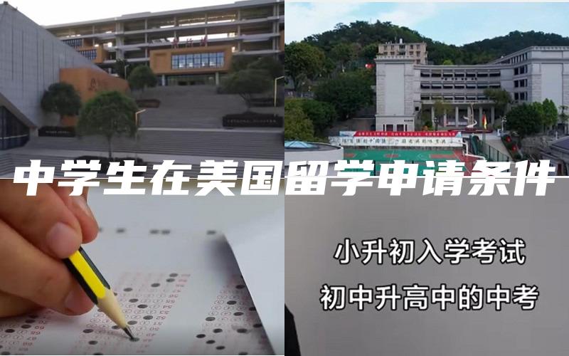 中学生在美国留学申请条件