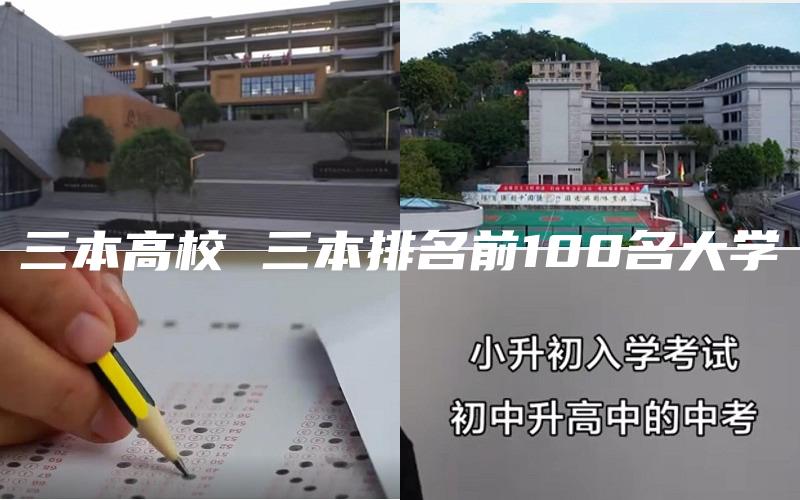 三本高校 三本排名前100名大学