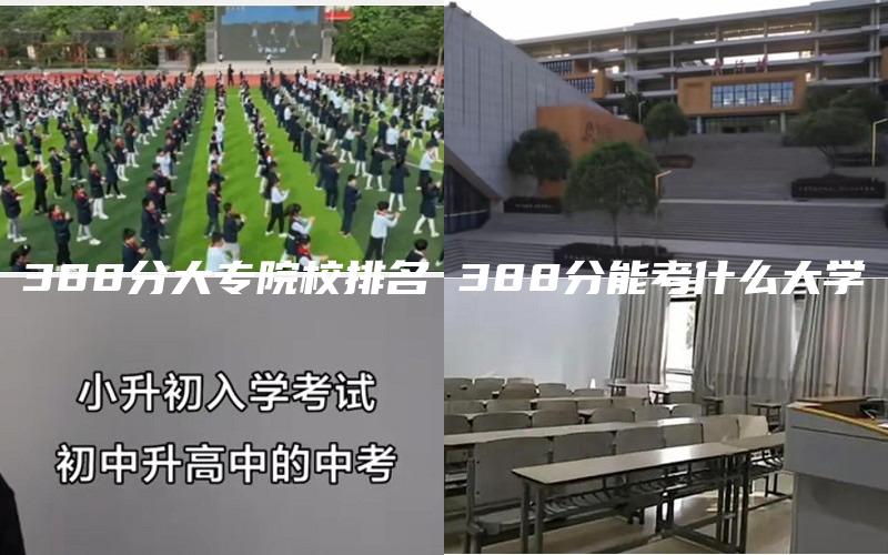 388分大专院校排名 388分能考什么大学